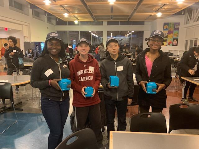 My team and I won the Innovation Award and 3rd Gen Echo Dots. From left to right: Eileen, Weezie, George, and Kiara